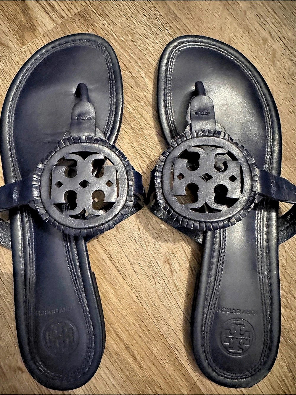 Tory Burch Miller Leather Sandal - Navy